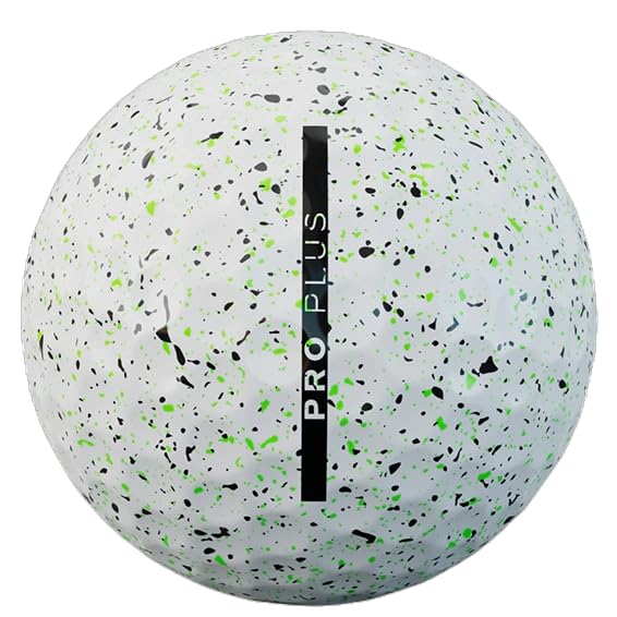 Vice Golf Pro Plus ball beside tee and ruler showing size accuracy and label