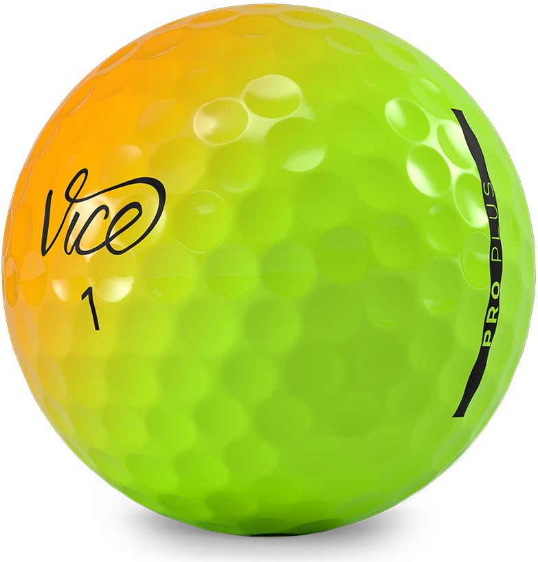Vice Golf Pro Plus ball in flight with color fade aiding tracking for longer carry
