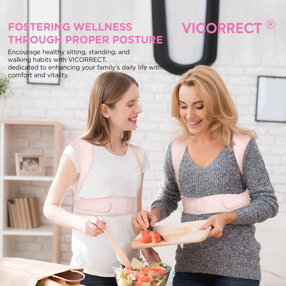 Vicorrect lifestyle office scene showing improved posture while working