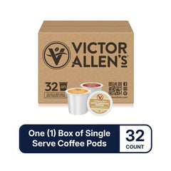 Victor Allen's brewed cup top-down showing crema and rich chocolate aroma