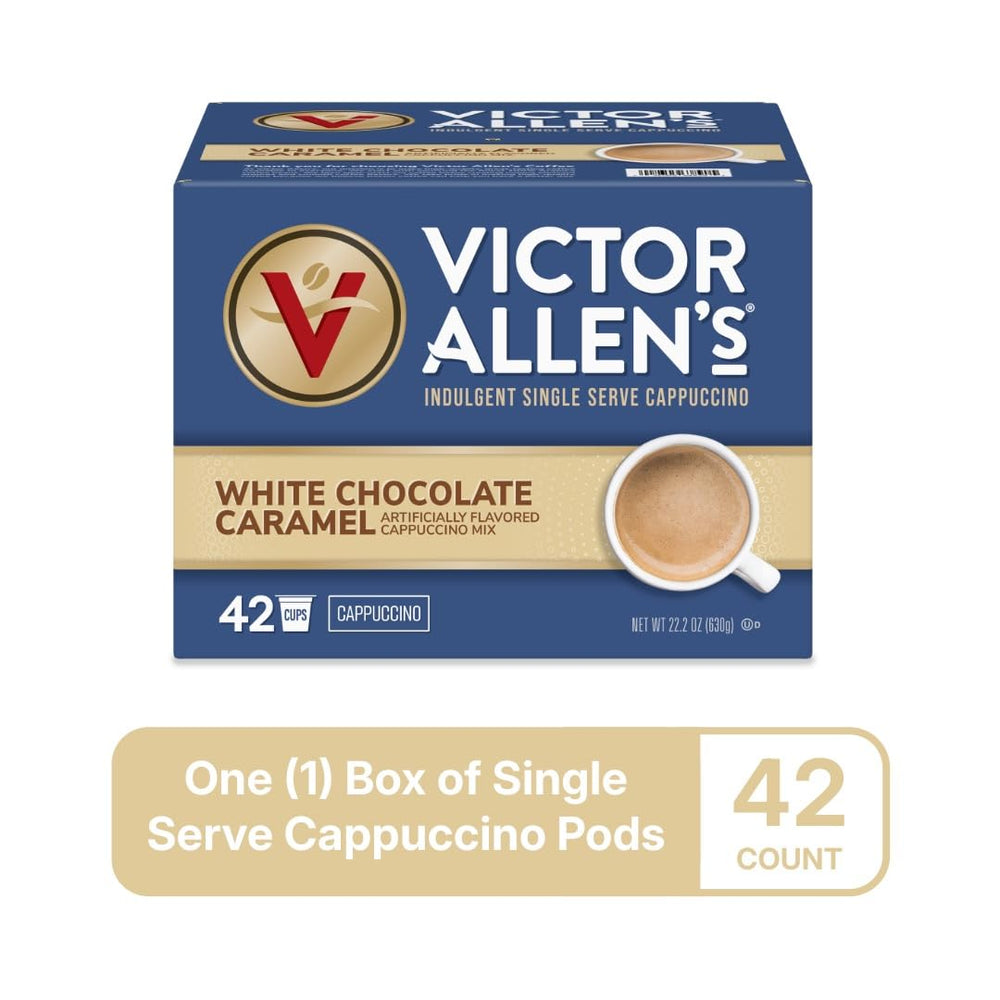 Victor Allen's cappuccino poured into mug showing creamy foam and color