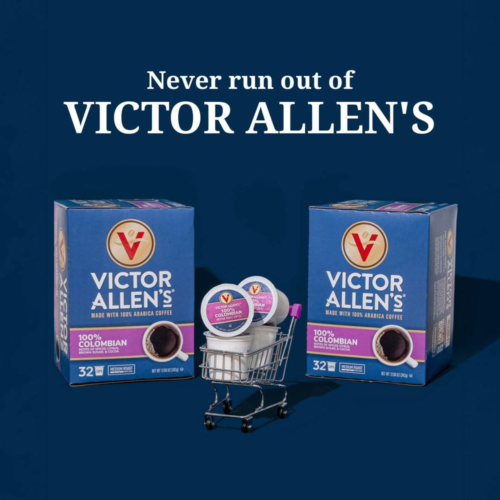 Victor Allen's served cup on counter demonstrating café-style convenience