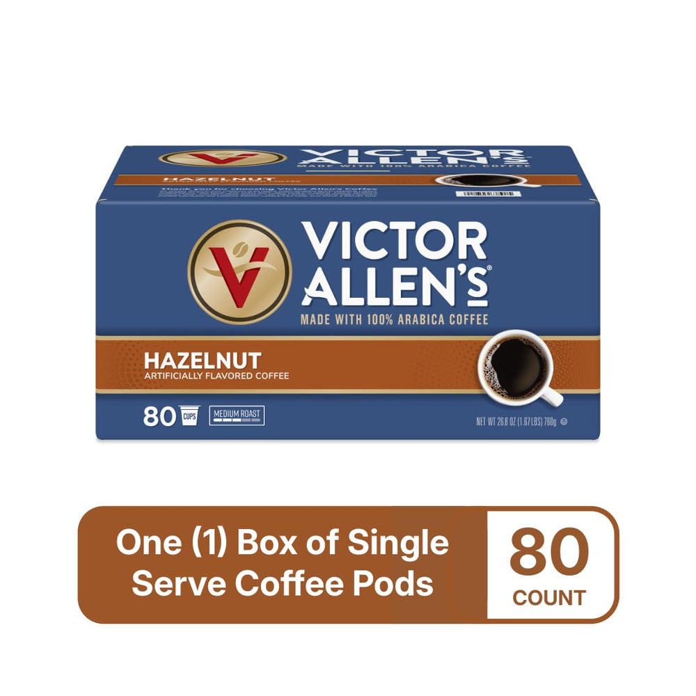 Victor Allen's brewed cup poured into mug highlighting smooth hazelnut aroma benefit