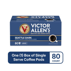 Victor Allen's brewed cup with dark crema illustrating rich, smoky flavor and full body