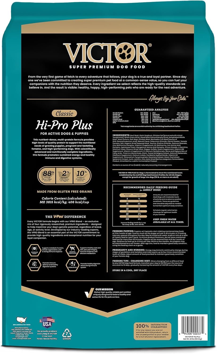 VICTOR Hi-Pro Plus kibble close-up highlighting texture and digestibility