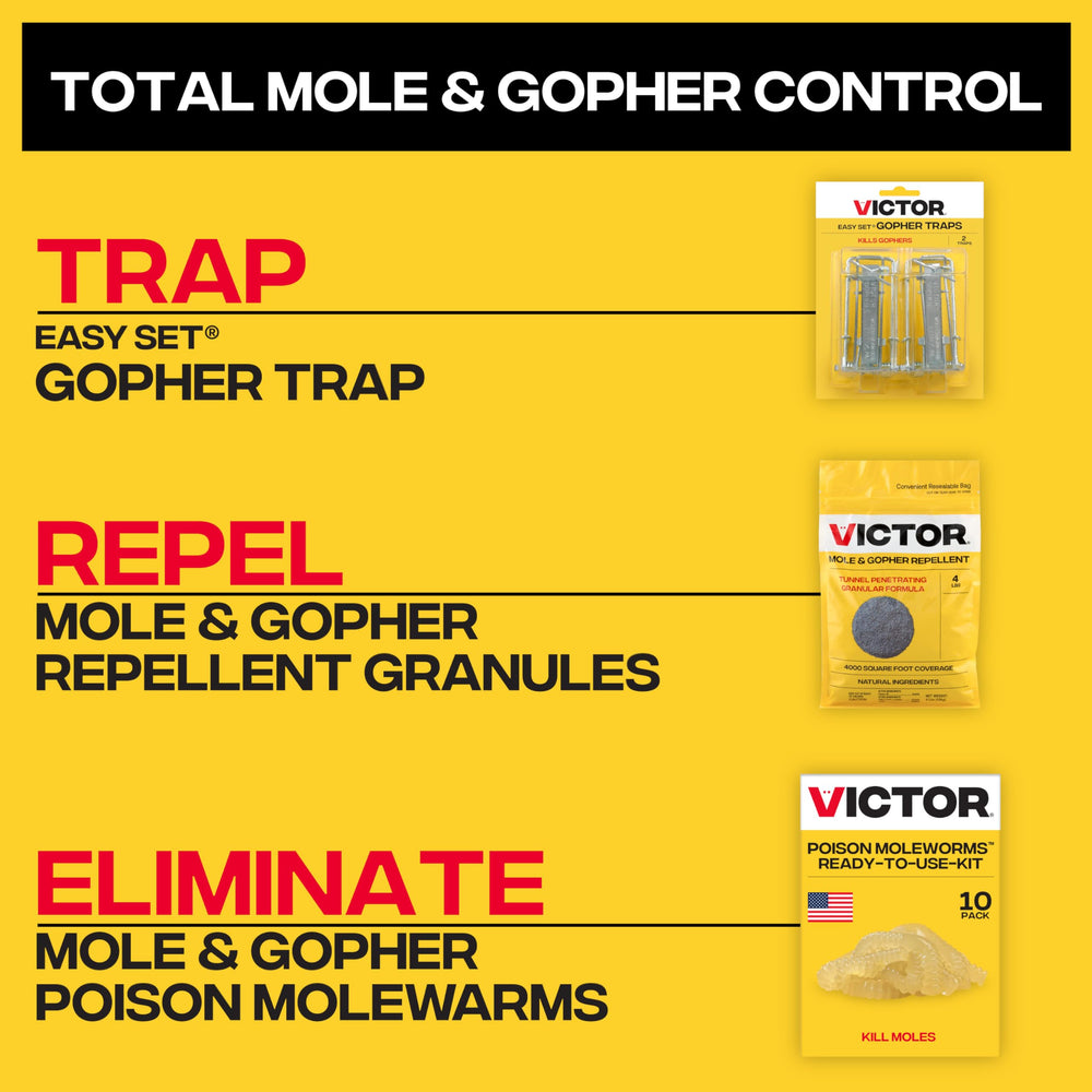 Victor product label and instructions visible to verify usage and safety information