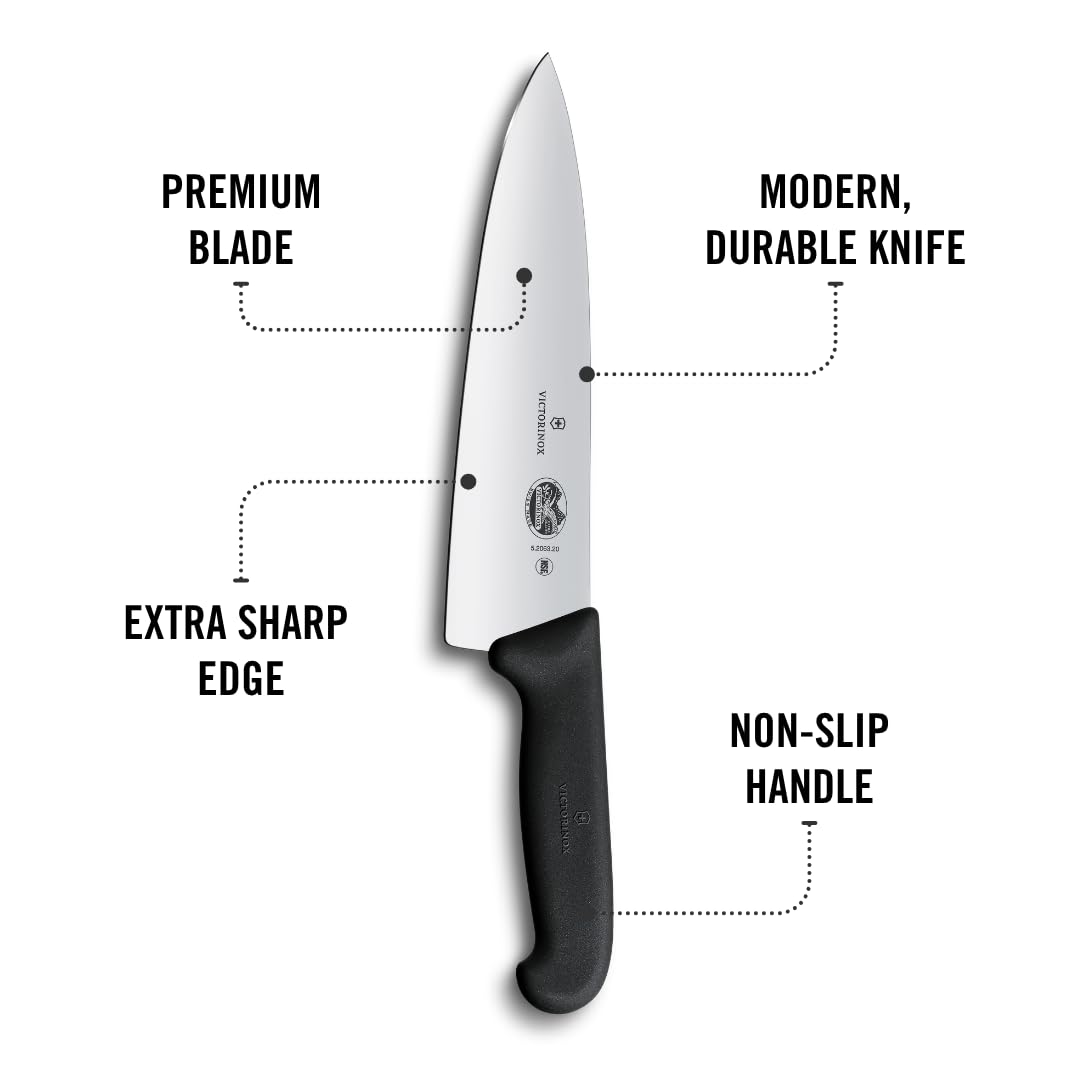 Victorinox knife on cutting board with ingredients showing usefulness benefit: all-purpose prep