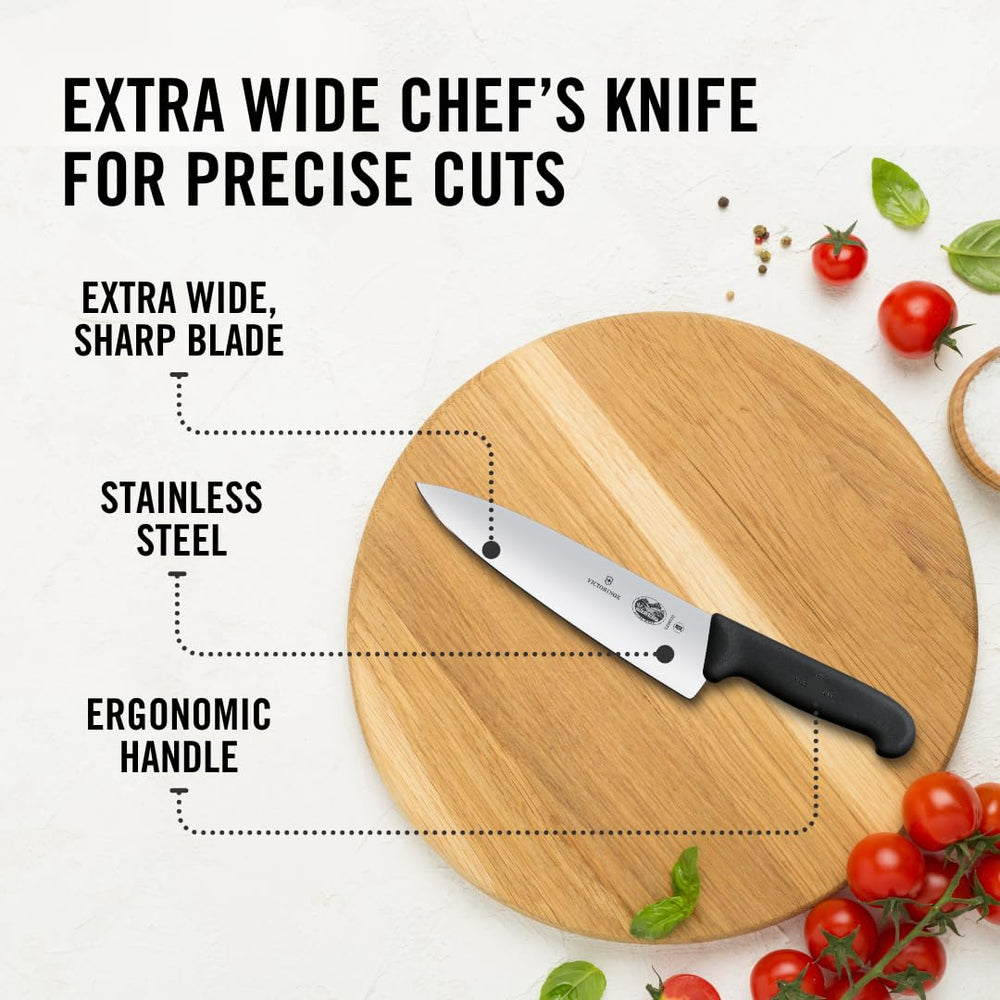 Victorinox slicing tomatoes in action showing blade performance benefit: clean cuts