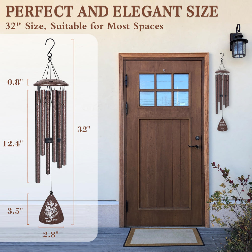 vifoew wind chime on a porch rail lifestyle shot benefit: enhances outdoor ambience