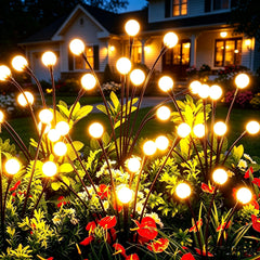 vignuto front packaging showing four garden lights and benefit of effortless setup