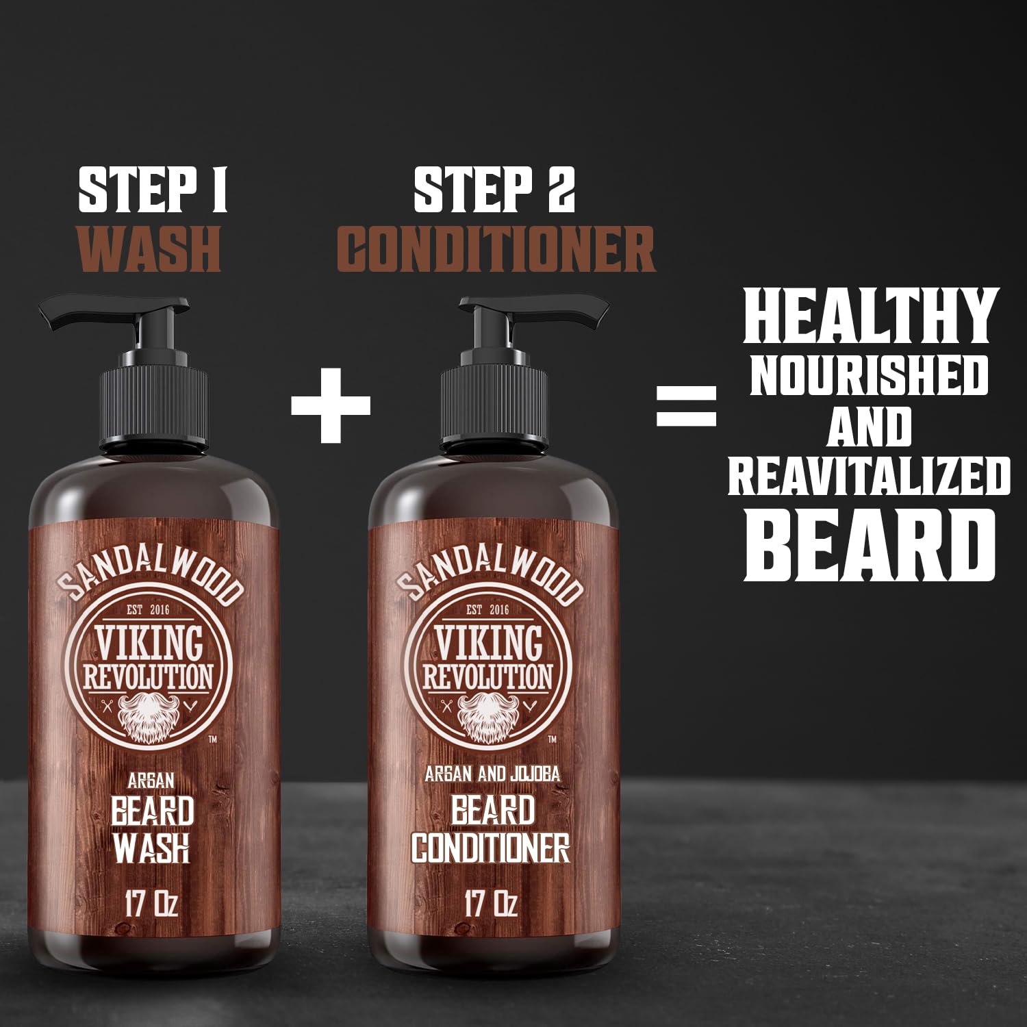 Viking Revolution applied in shower to damp beard for deep hydration benefit