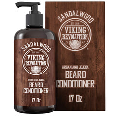 Viking Revolution beard conditioner front jar showing product and benefit softening beard