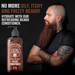 Viking Revolution sandalwood label close-up highlighting scent and premium ingredients
