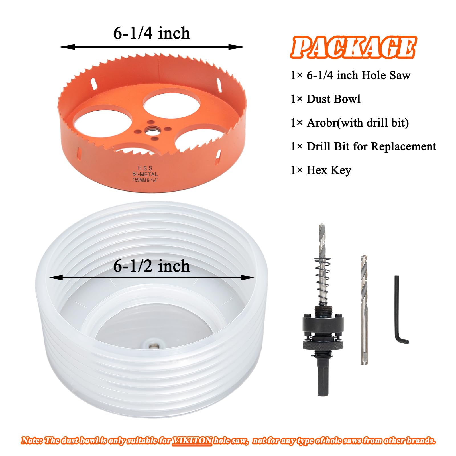 VIKITON arbor and pilot bit detail demonstrating easy assembly and secure fit