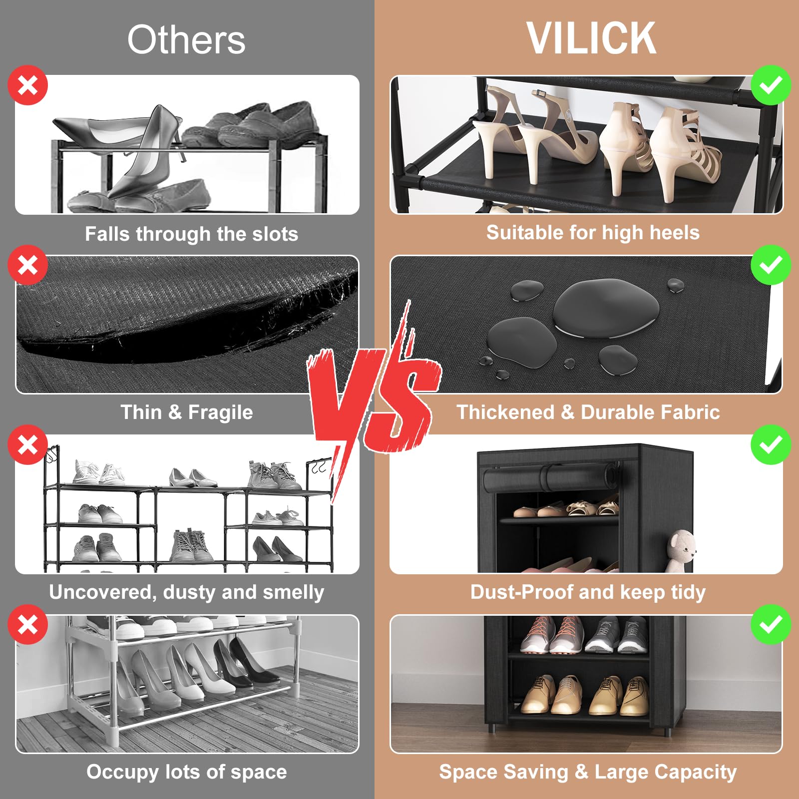 VILICK four side pockets holding keys and small items for convenience