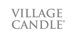 Village Candle label close-up highlighting Beachside scent notes and craft origin