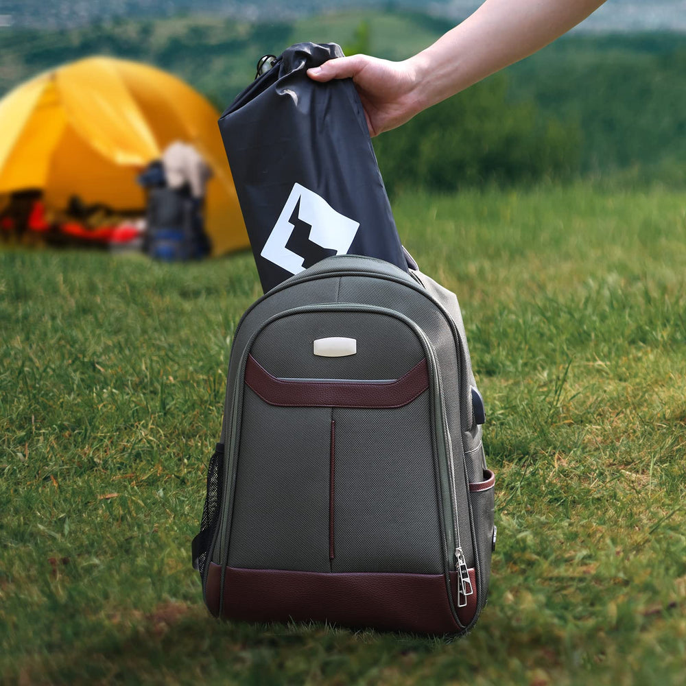 VILLEY table folded inside carry bag showing compact storage and easy transport
