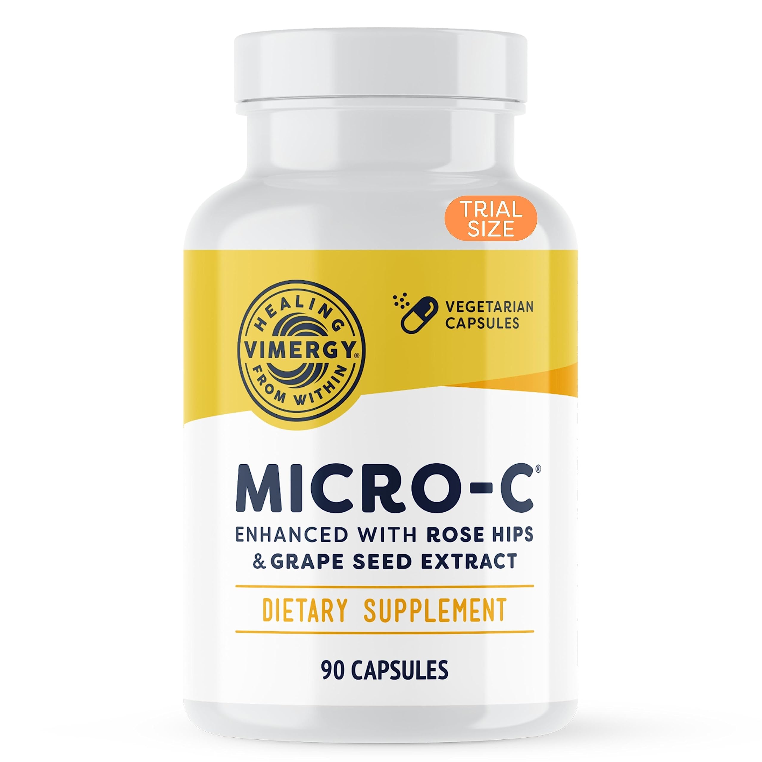 Vimergy Micro-C front label showing clean vegan formula and trial size benefit