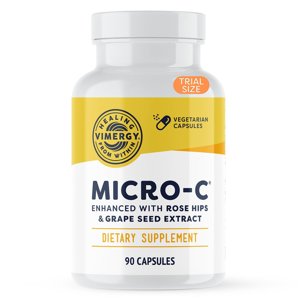 Vimergy Micro-C front label showing clean vegan formula and trial size benefit