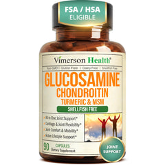 Vimerson Health front packaging of glucosamine chondroitin msm showing product benefit