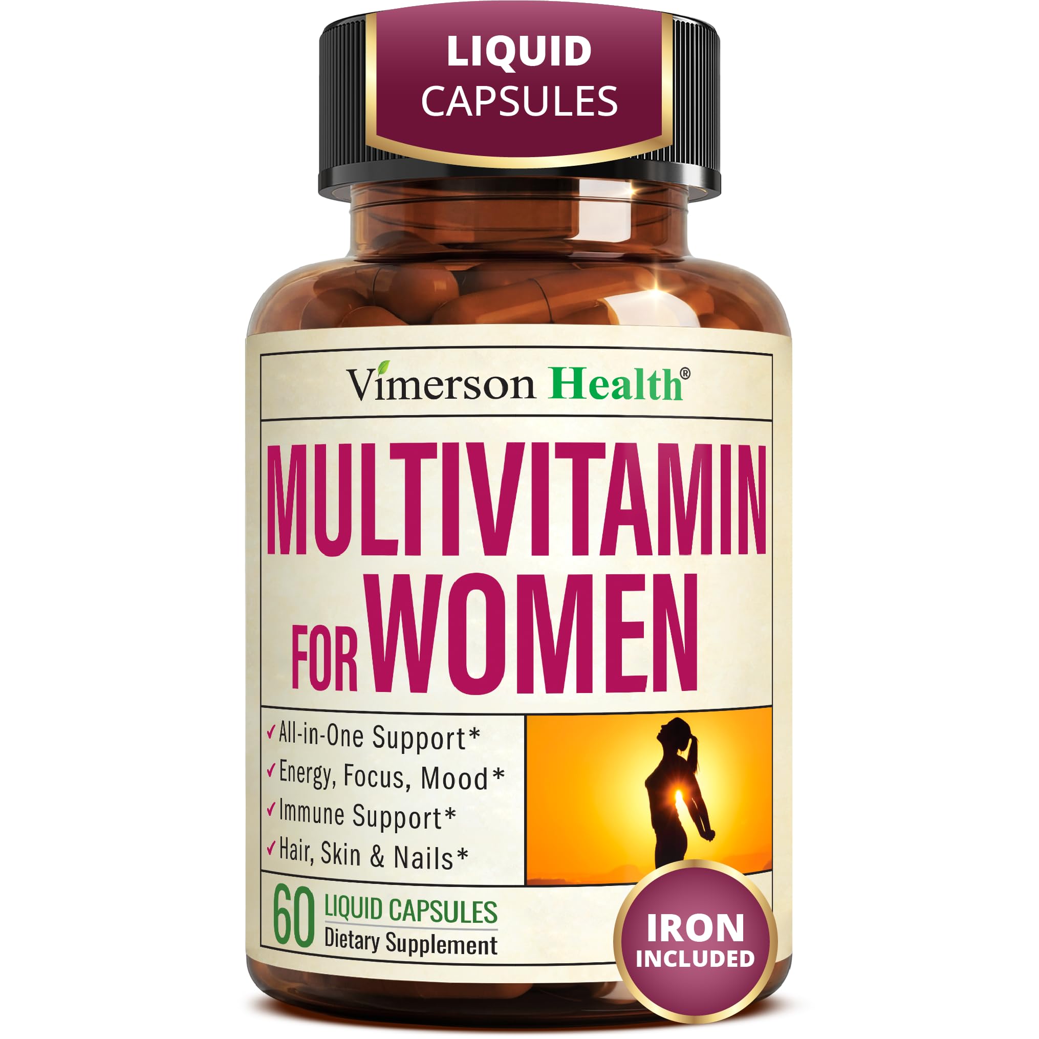 Vimerson Health bottle front view showing multivitamin benefits