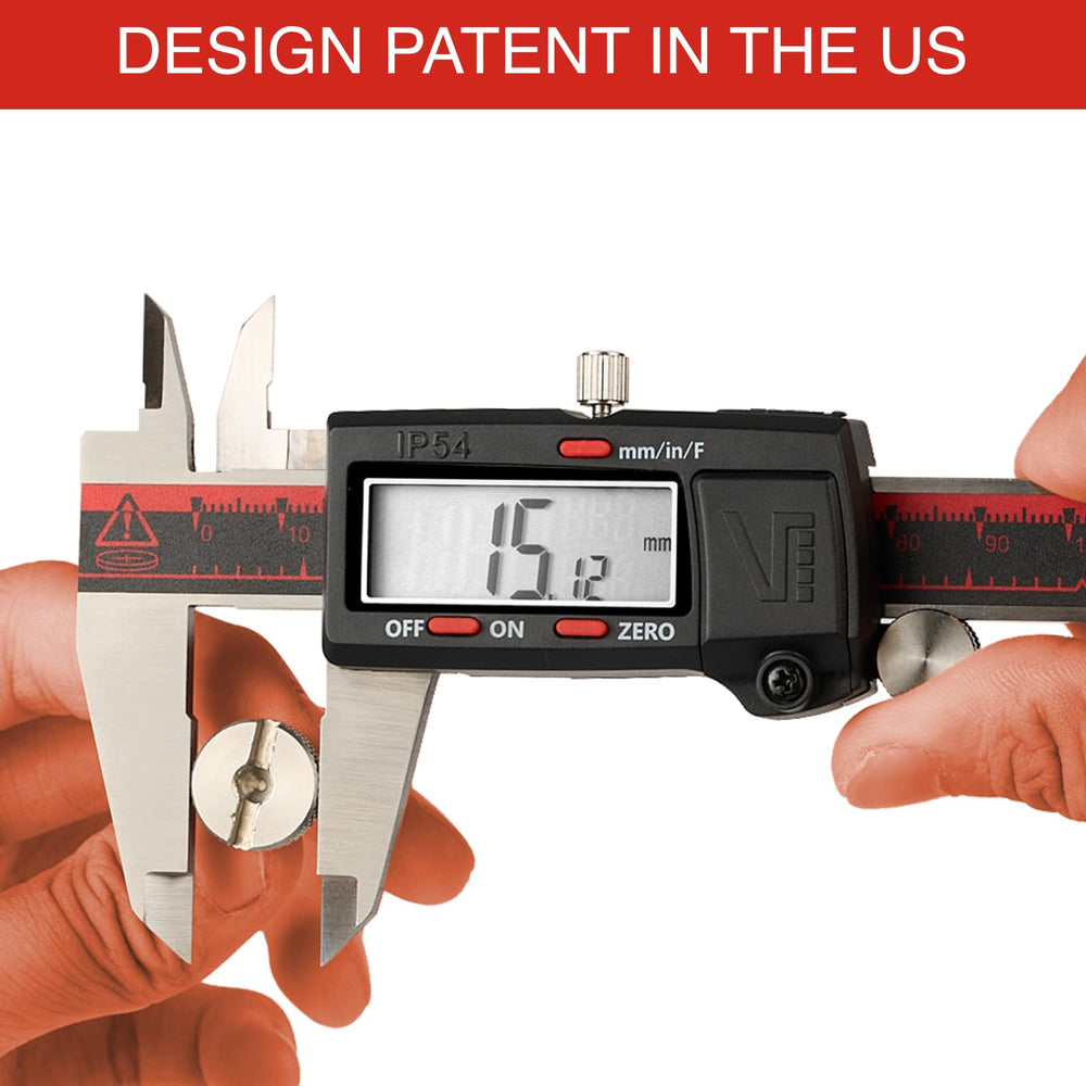 VINCA caliper measuring a metal part to show workshop-ready precision benefits