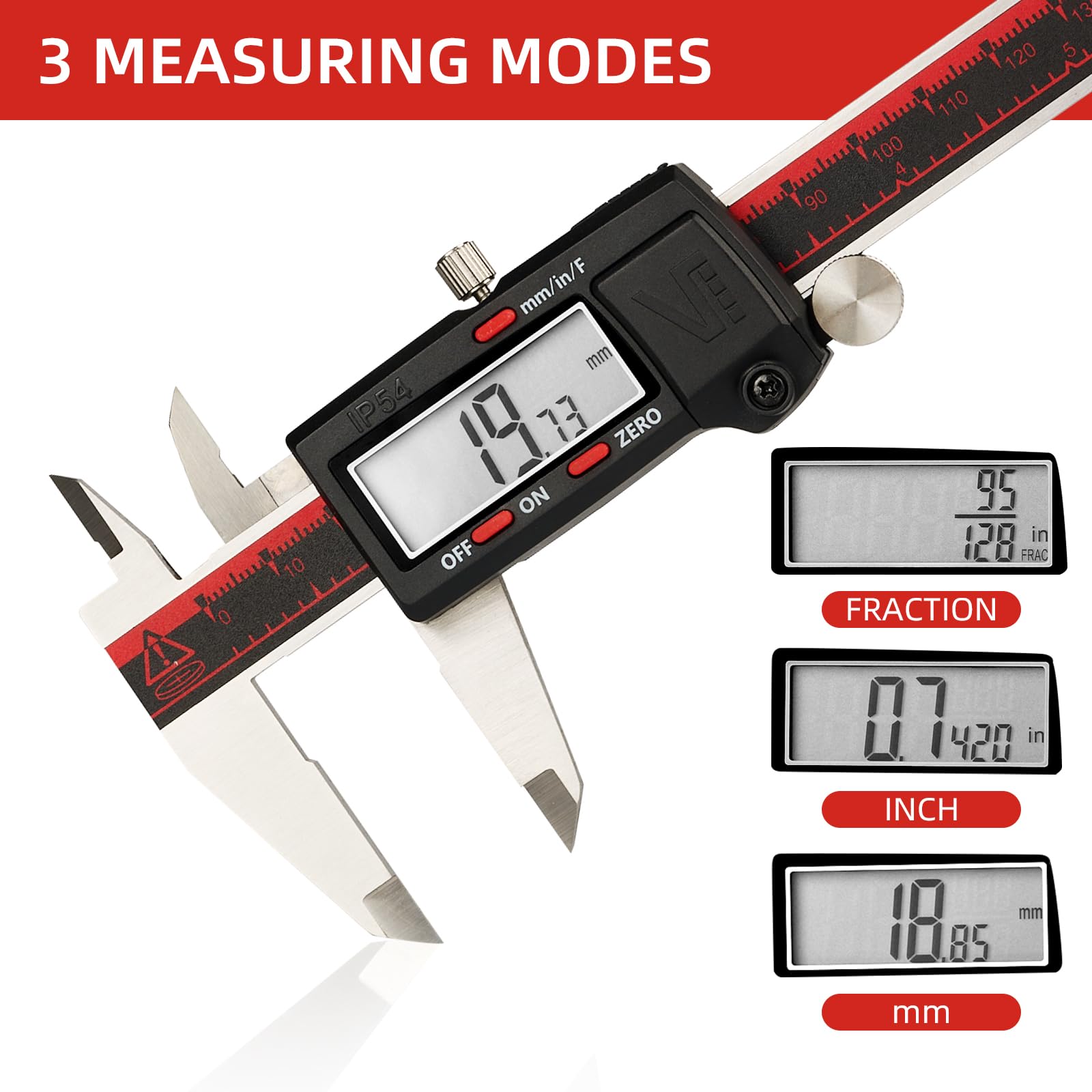 VINCA close-up of the extra-large LCD delivering fast, easy-to-read measurements