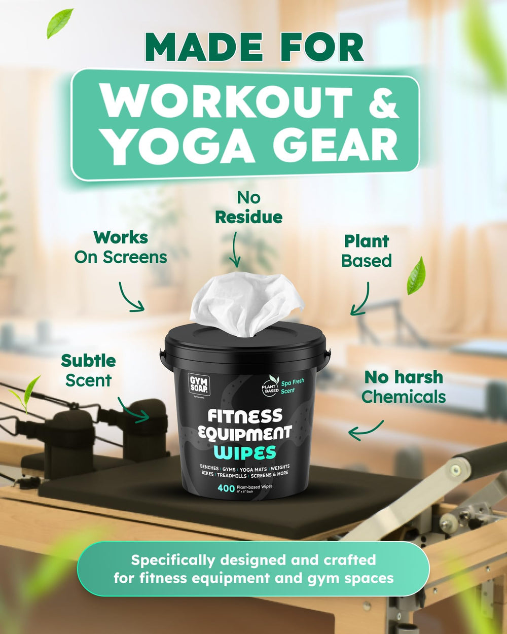 Vincentrix wipe cleaning a yoga mat showing streak-free finish