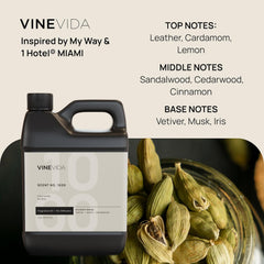 VINEVIDA pouring into diffuser demonstrating easy refill and controlled dosing