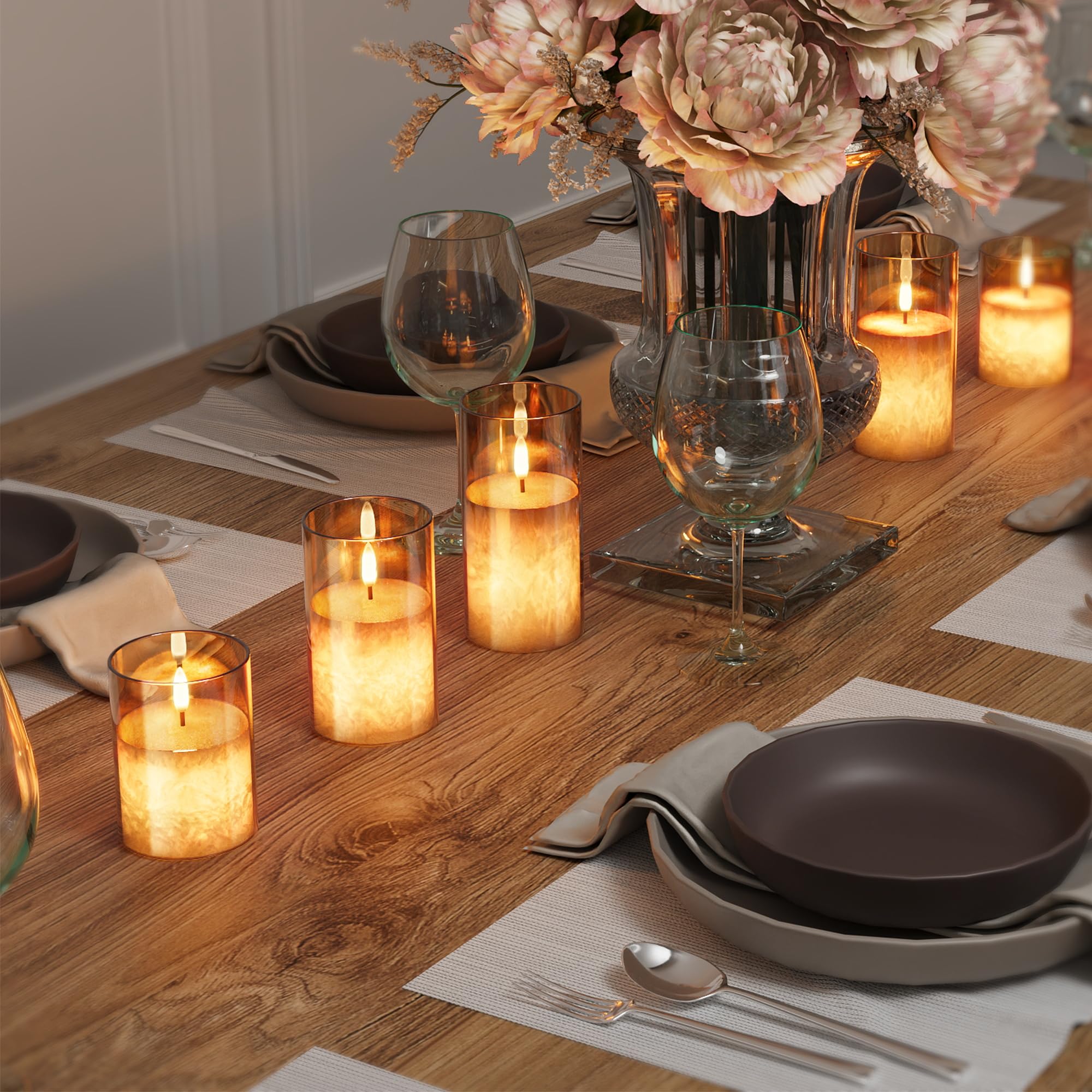 VIODAIM mantel scene with candles creating cozy, decorative lighting benefit