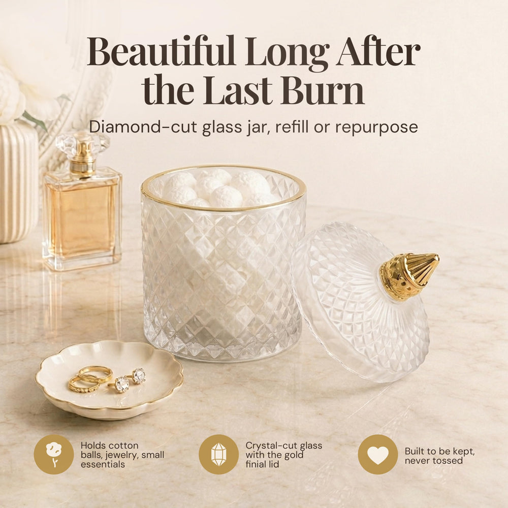 VIONAMI candle in styled living room gifting scene showing ready-to-give presentation