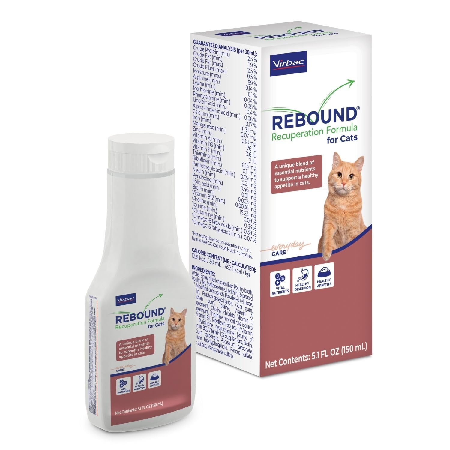 Virbac Rebound served in bowl with cat drinking, aiding hydration and appetite