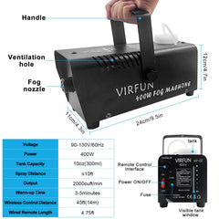 VIRFUN nozzle close-up highlighting fog outlet for powerful output