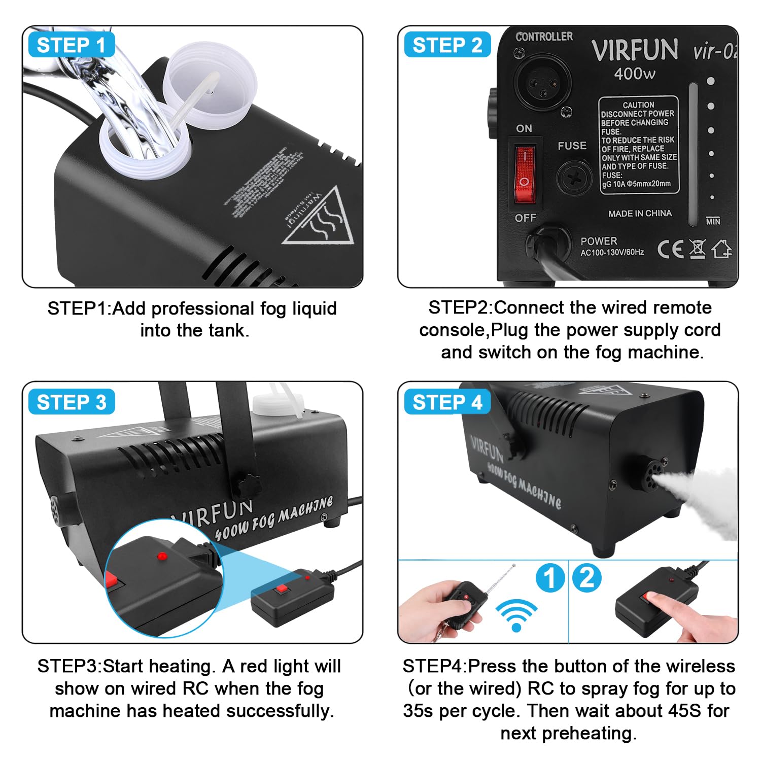 VIRFUN wired and wireless remotes displayed for flexible control