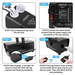 VIRFUN wired and wireless remotes displayed for flexible control