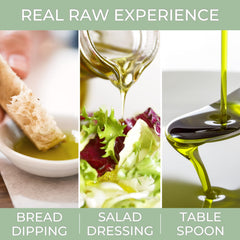 VIRGEEN pouring over salad to show finishing use and flavor enhancement benefit