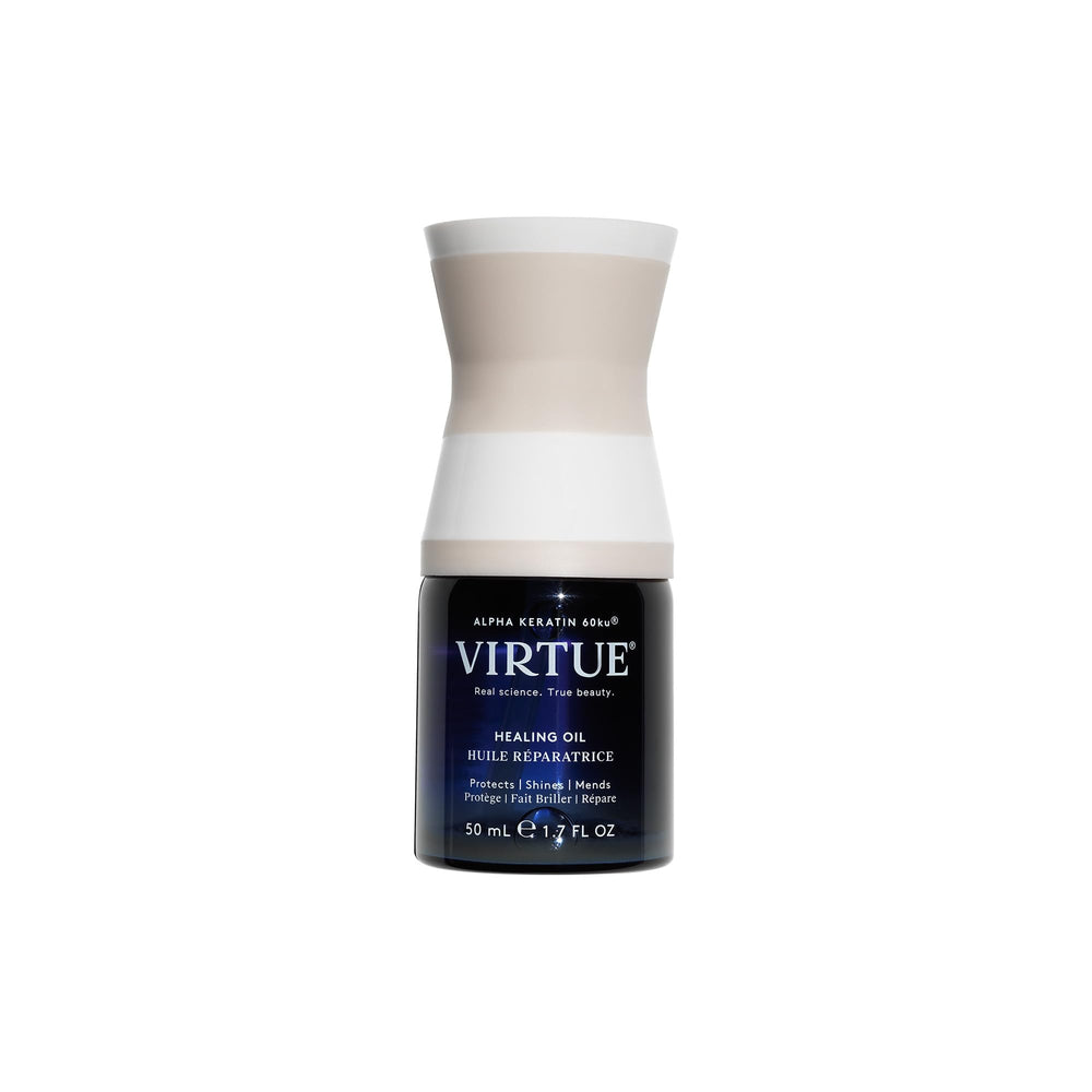VIRTUE front bottle view showing sleek packaging and portable size benefit