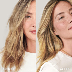 Close-up of creamy rinse from VIRTUE conditioner demonstrating rich slip benefit