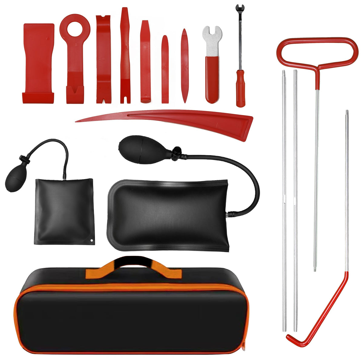 Visberius front packaging showing full 17-piece kit and bag, professional organization benefit