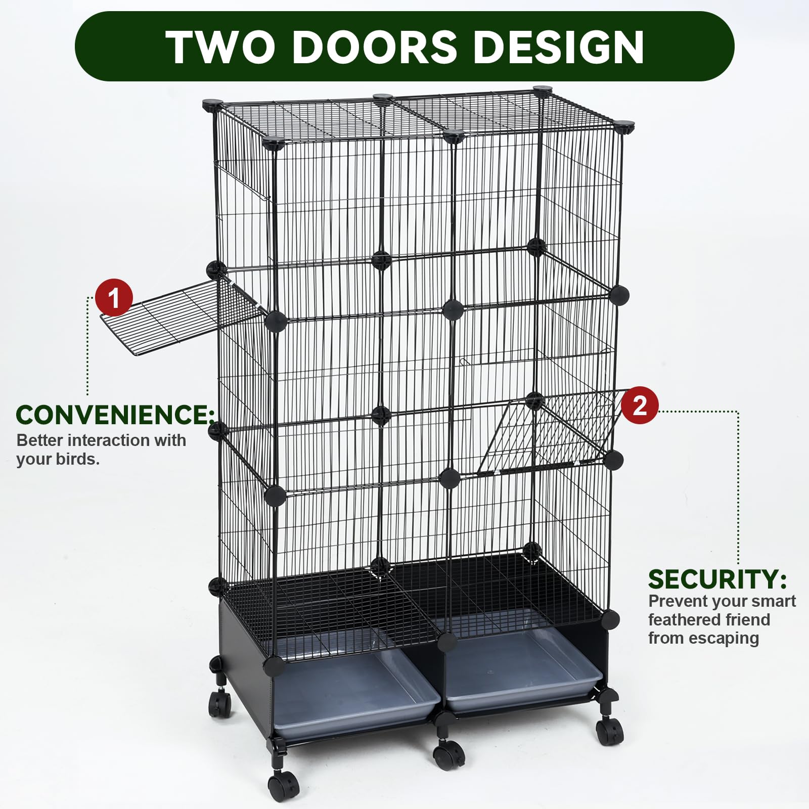 VISCOO parrot inside cage demonstrating comfortable perching and visibility