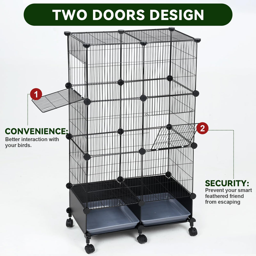VISCOO parrot inside cage demonstrating comfortable perching and visibility