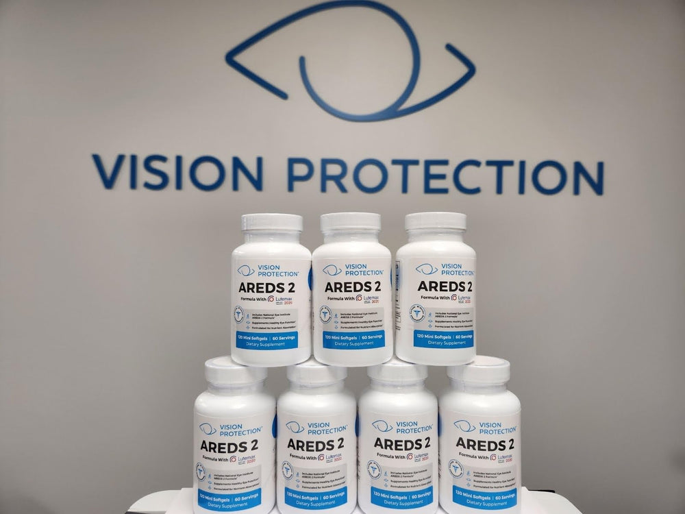 VISION PROTECTION bottle and box arranged to show retail-ready presentation