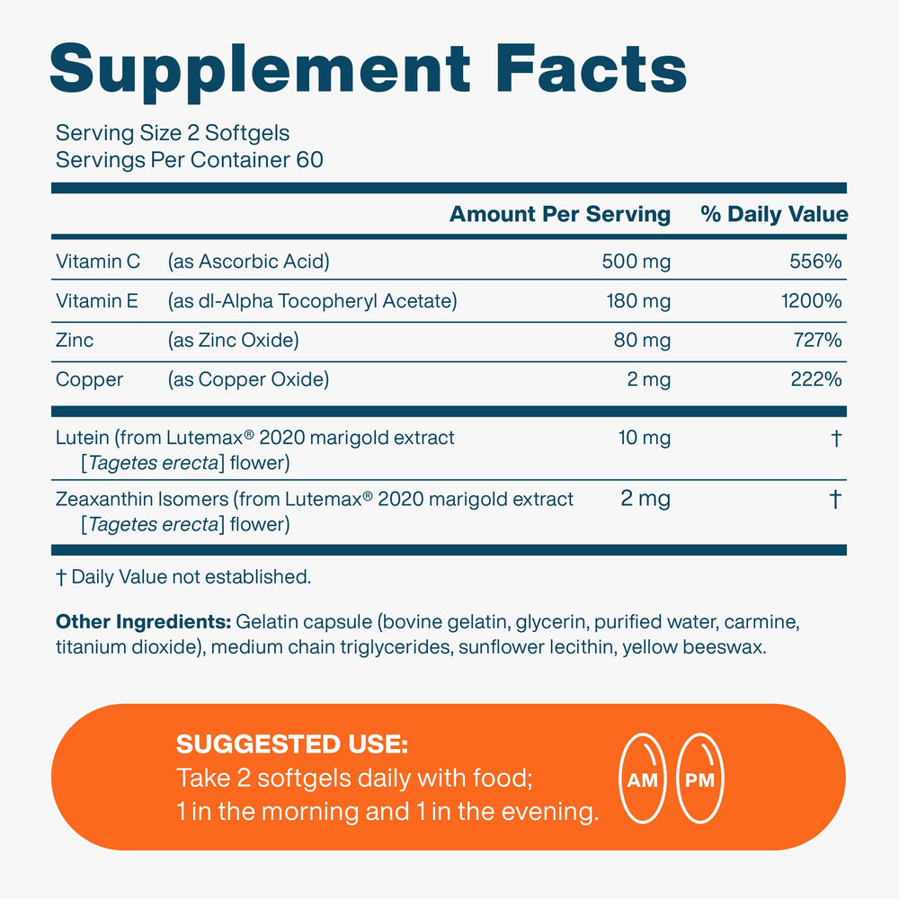 VISION PROTECTION lifestyle scene reading glasses and softgels for focus