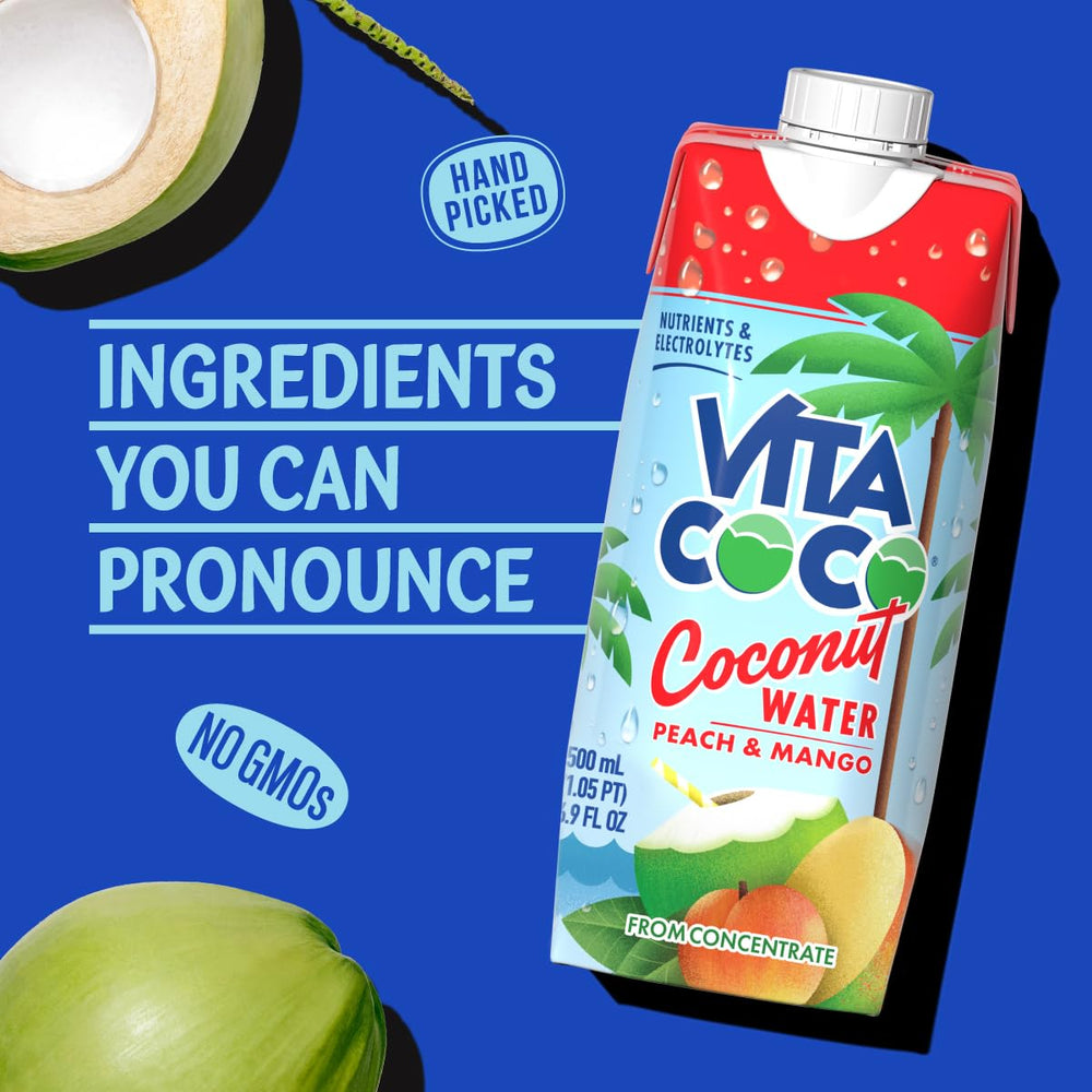 Vita Coco being poured from bottle highlighting refreshing liquid