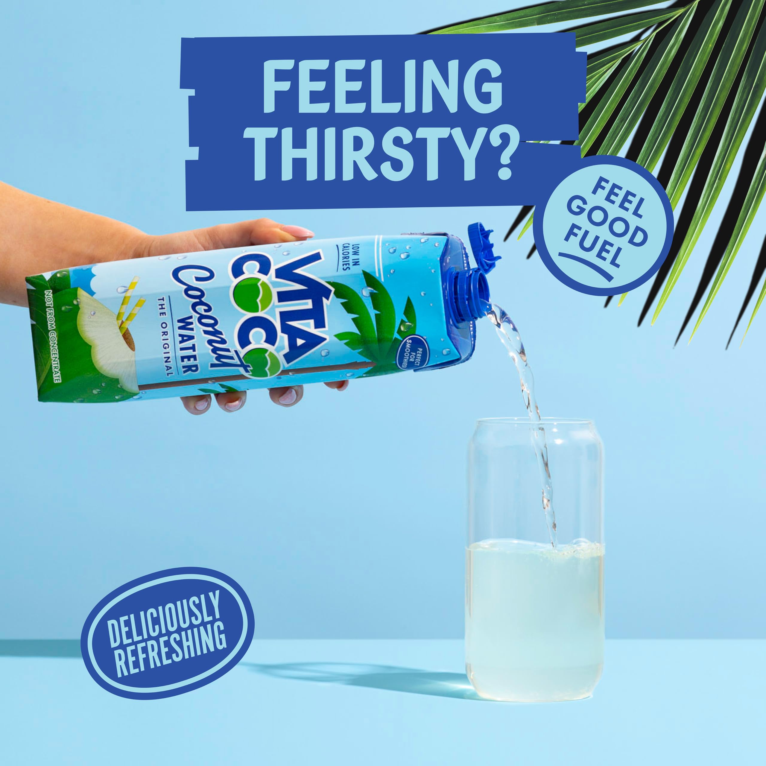 Vita Coco pouring into glass for a refreshing hydrating drink