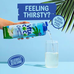 Vita Coco pouring into glass for a refreshing hydrating drink