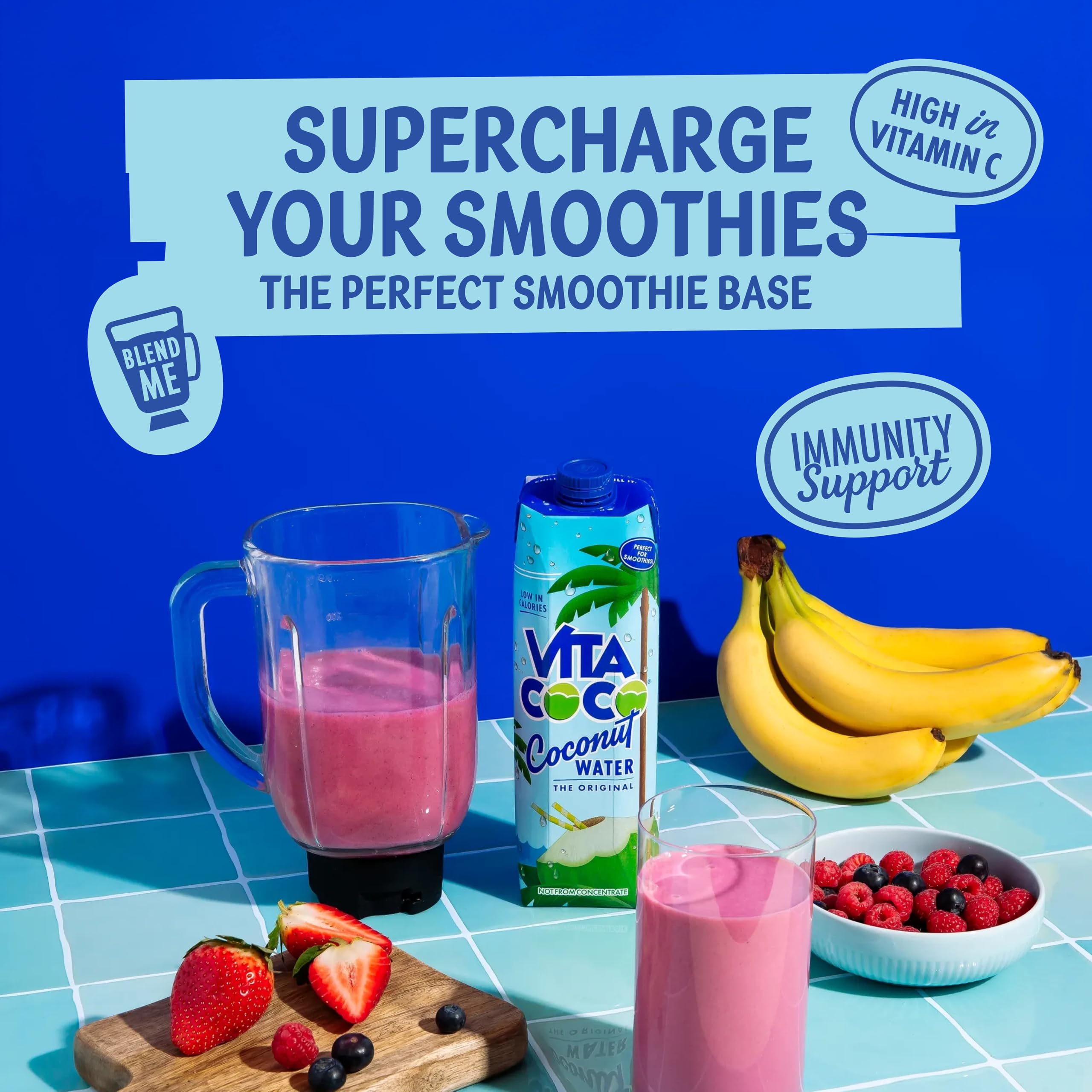 Vita Coco bottle held in hand to show 33.8 oz size and portability
