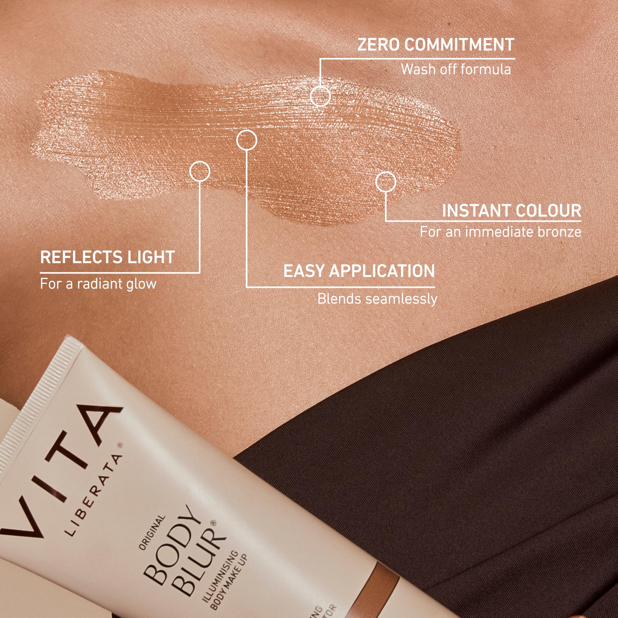 VITA LIBERATA on tanning mitt demonstrating smooth, even application