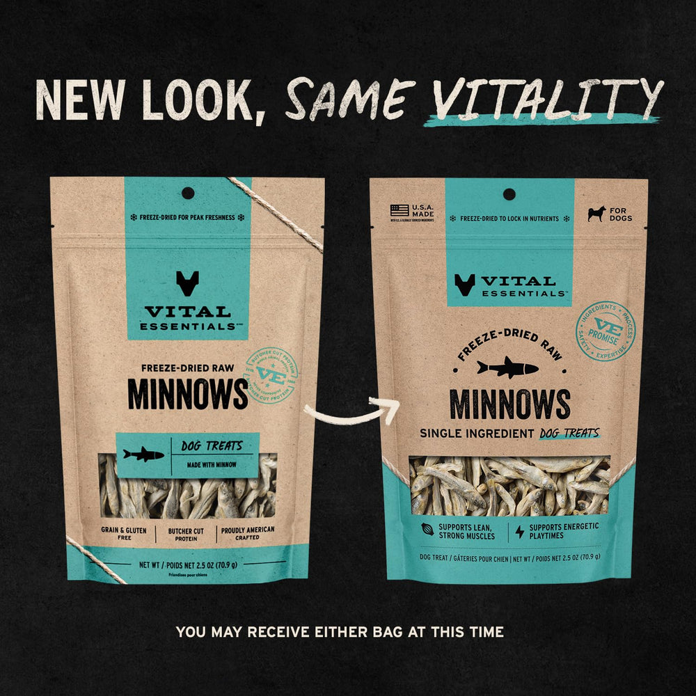 Vital Essentials close-up of minnow texture highlighting crispy, aromatic bites