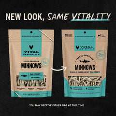 Vital Essentials close-up of minnow texture highlighting crispy, aromatic bites